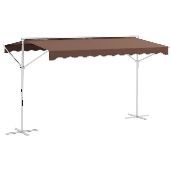 Outsunny Standmarkise, 395cm x 298cm x 255cm, Metall+Polyester, Kaffee