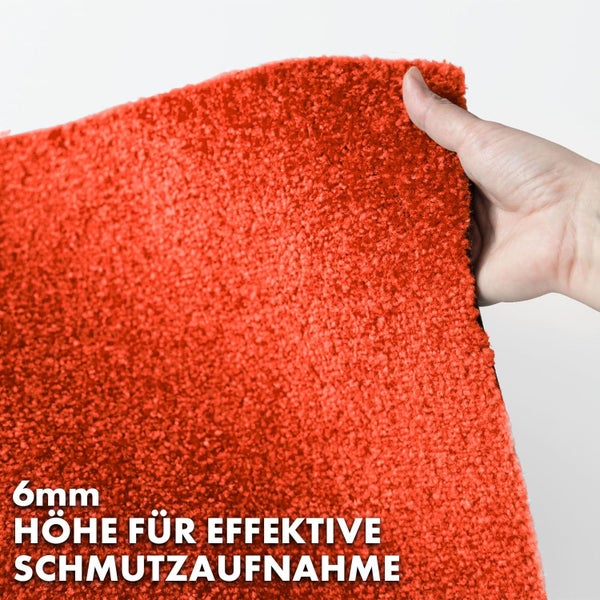 FLOORDIREKT Fußmatte Domenico - stilvolle & praktische Schmutzfangmatte - Rot - 50 x 80 cm