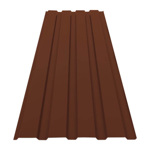 FLOORDIREKT Trapezblech - 115 x 45 cm - Profilblech - Stärke 0.25 mm - 15er-Set - inkl. Schrauben - 7,7 m² - Braun