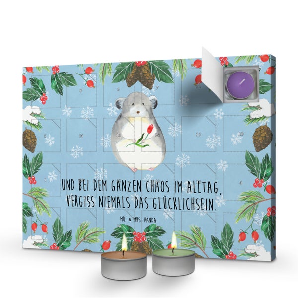 Mr. & Mrs. Panda Duftkerzen Adventskalender Chinchilla Blume - Blau Pastell