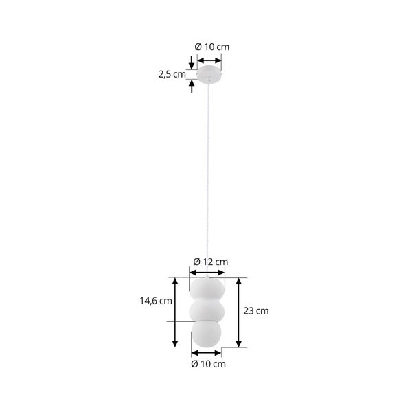 Lindby Pendelleuchte Nielson (Modern) in Weiß aus Gips/Ton (1 flammig, E27) - Deckenlampe Esstischlampe Hängelampe Hängeleuchte Wohnzimmerleuchte
