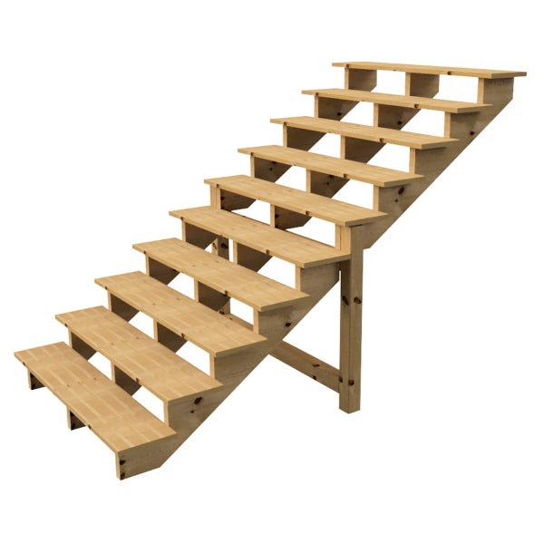 Holztreppe mit sieben Stufen