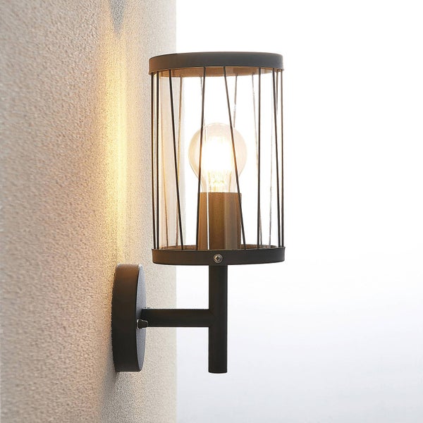 Lindby Yonan (spritzwassergeschützt (Modern) in Schwarz aus Edelstahl (1 flammig, E27)