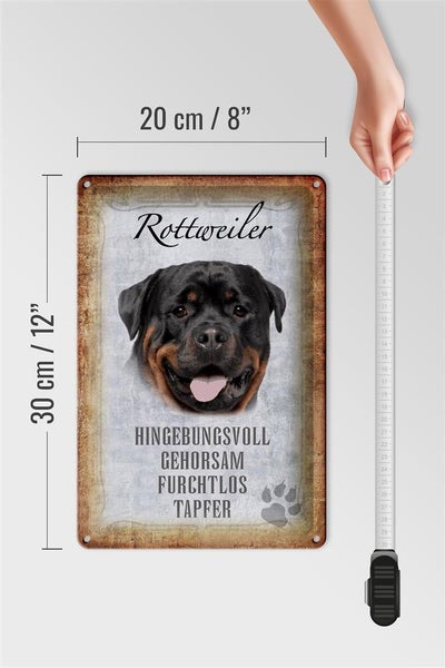 Blechschild Spruch 20x30cm Rottweiler Hund Schild