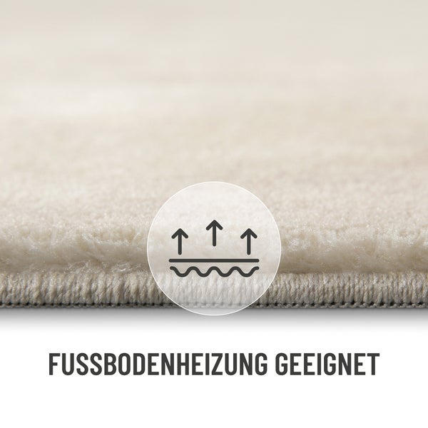 Weicher Hochflor Teppich Creme Beige Eriksson WECONhome 200x290 cm