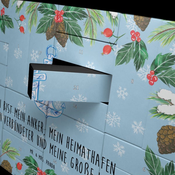 Mr. & Mrs. Panda Befüllbarer Adventskalender Anker Blau - Blau Pastell