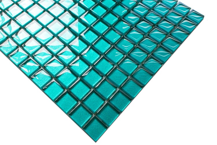 Glasmosaik auf Netz für Bad und Küche 30cm x 30cm  - Hydrangea blue
