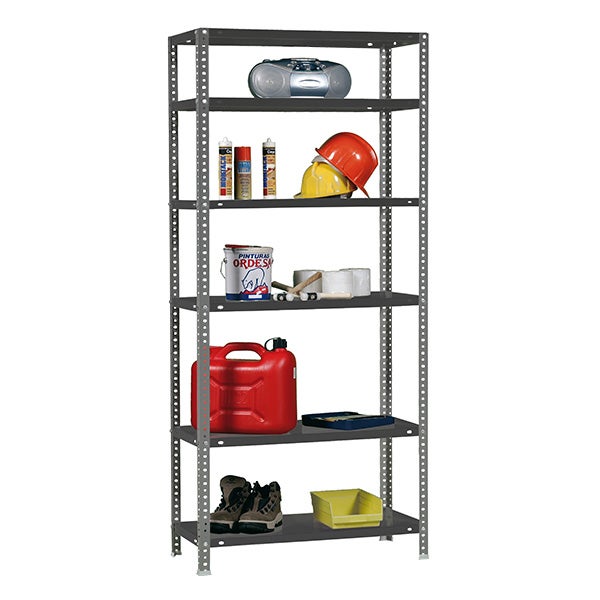 Schraubregal PANDA TALL | HxBxT 200x80x40cm | 6 Fachböden | Fachlast 100kg | Anthrazit
