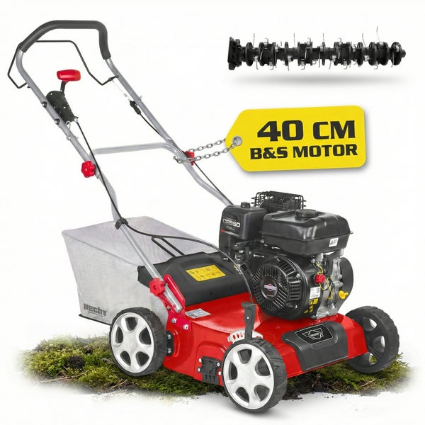 Hecht Vertikutierer mit 40 Zentimeter Briggs und Stratton Motor und Walze