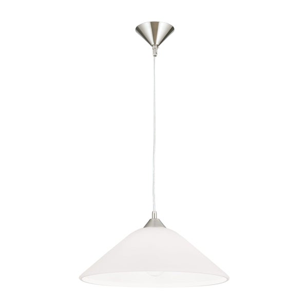Moderne Hängeleuchte mit kegelförmigem Glasschirm und Metallhalterung für den Innenbereich