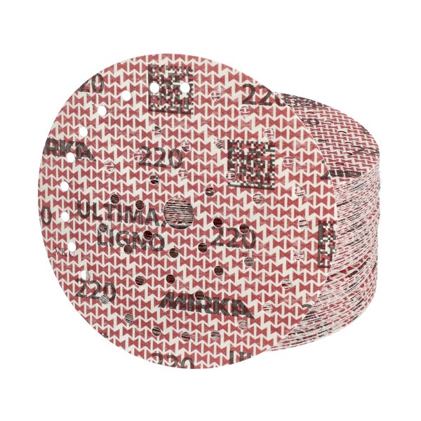 Mirka Ultimax Ligno Ø 150mm Schleifscheiben Klett Multifit / Korn 220 / 100 Stück / Multi-Lochung / zum Schleifen von Holzoberflächen
