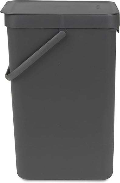 Brabantia Abfallsammler Mit Stay Open Deckel 16 Liter HxBxT 40 x 27,9 x 22 cm Kunststoff Dunkelgrau