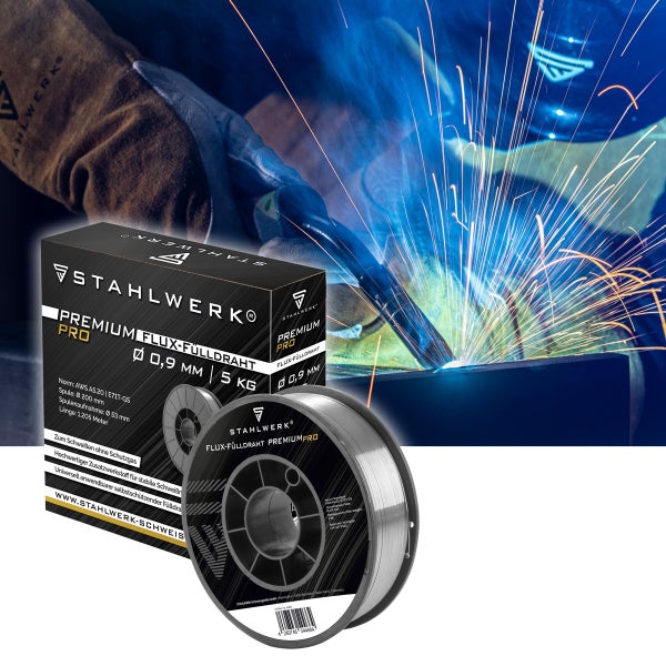 STAHLWERK Schweißdraht MIG MAG Premium Fülldraht E71T-GS Ø 0,9 mm S200/D200 5 kg