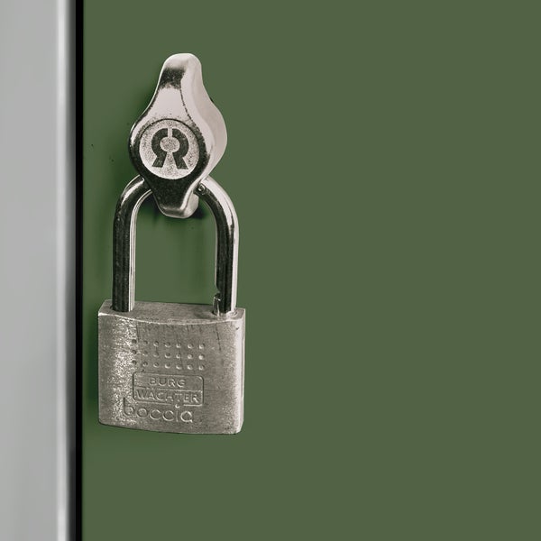 PROREGAL Mega Deal | 5x Schließfachwürfel Blocky mit Drehriegelschloss für Vorhängeschloss | HxBxT 40x40x40cm | Lichtgrau/Grün | Tresor, Schließfach