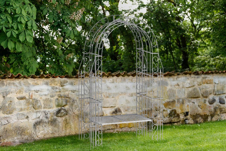 Rosenbogen ELEO Calabria mit Bank 160x50x234 cm Metall feuerverzinkt