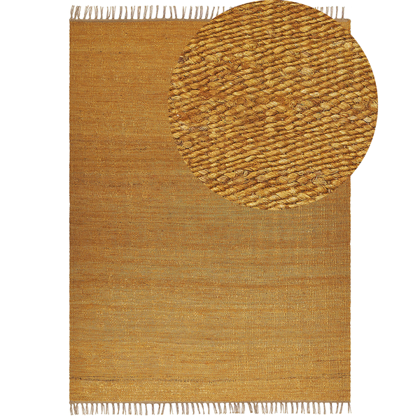Teppich LUNIA 160 x 230 cm Jute Senfgelb