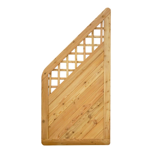 Holzzaun-Element mit diagonaler Füllung und integriertem Rankgitter