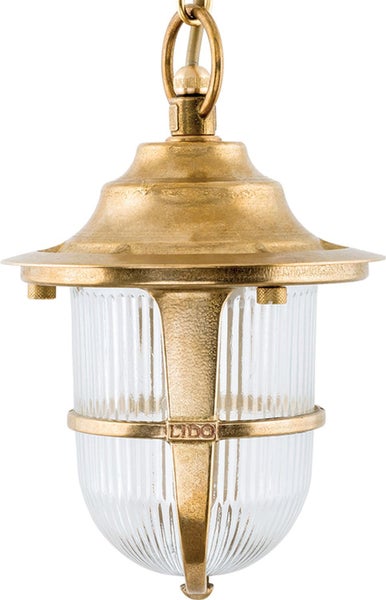 Hängelampe mit klarem, geriffeltem Glas