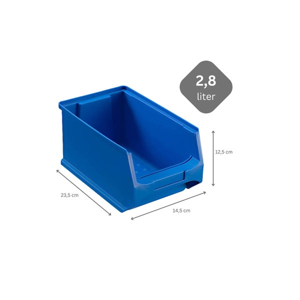 PROREGAL Trägersystem Graue Systemplatte mit 18 x Blauen Sichtlagerboxen 3.0 Maße H x B 50 x 100 cm Sichtlagerbox Sichtlagerbehälter