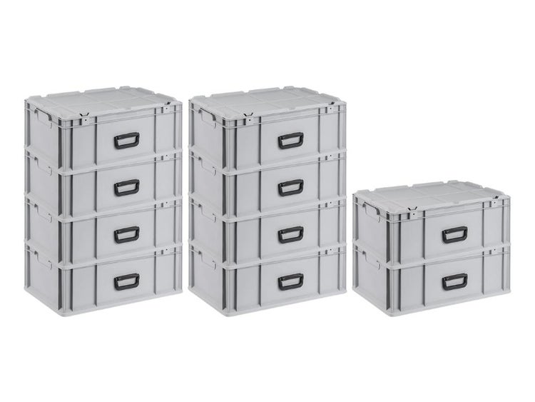 PROREGAL SuperSparSet 10 x Eurobox NextGen Portable HxBxT 23,5 x 40 x 60 cm 44 Liter Eurobehälter Transportbox Transportbehälter Stapelbehälter