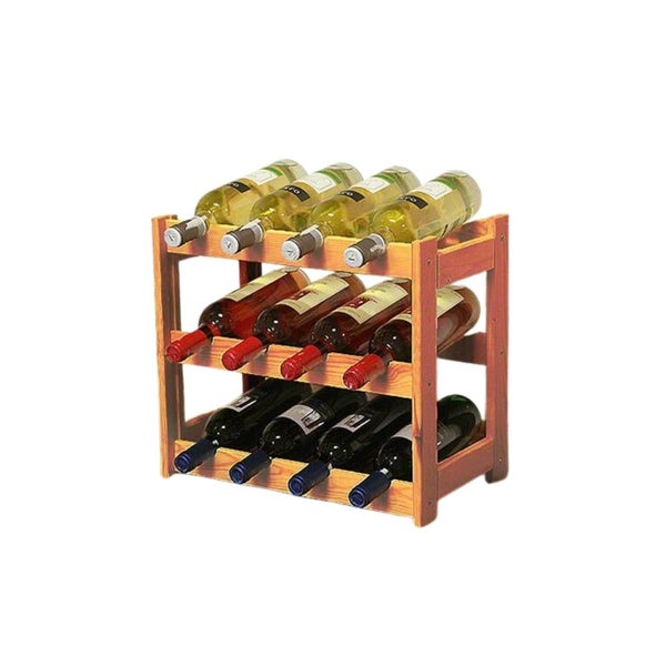 PROREGAL Weinregal Pinotwine HxBxT 38 x 43 x 25 cm 12 Flaschen Massives Kiefernholz Rotbraun Geölt