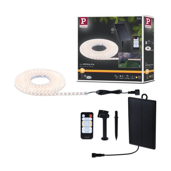 Paulmann Solar LED Stripe 10 Meter mit Solarpanel und Fernbedienung