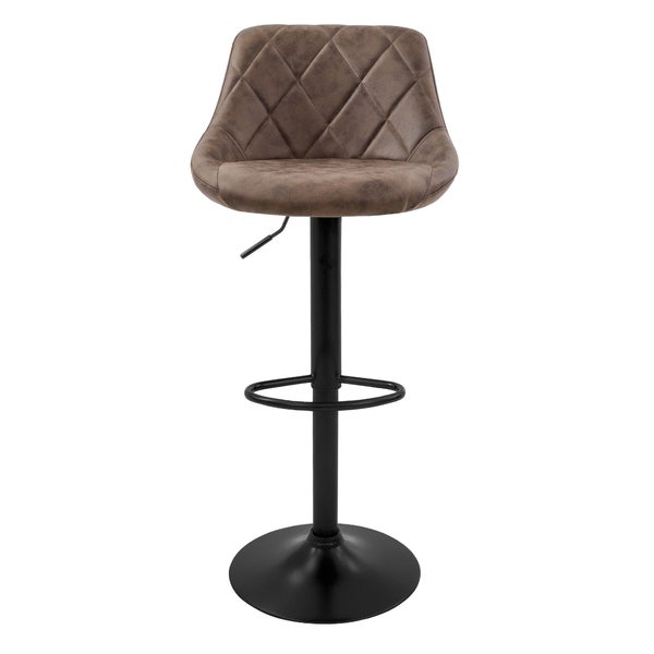 ML-Design Barhocker 4er Set, Bezug aus Kunstleder, Braun, Gepolsterter Barstuhl mit Rückenlehne und Fußstütze, Tresenhocker höhenverstellbar, 360° drehbar, Bistrohocker Hocker Drehstuhl Barstühle