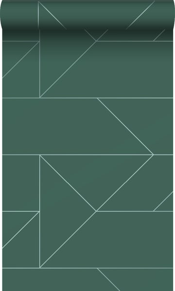 Origin Wallcoverings Tapete grafische Linien Dunkelgrün - 53 cm x 10.05 m - 347724