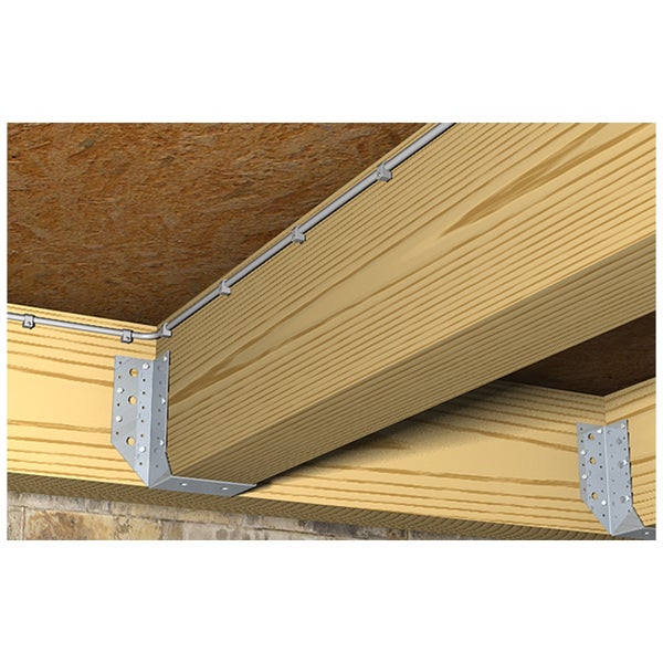 Balken und Metallverbinder für den Holzbau