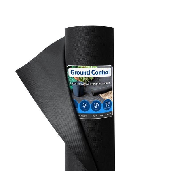 FLOORDIREKT Unkrautvlies Ground Control - Schwarz - Verrottungsfester Unkrautschutz - 50 g/m² - 1 x 50 m