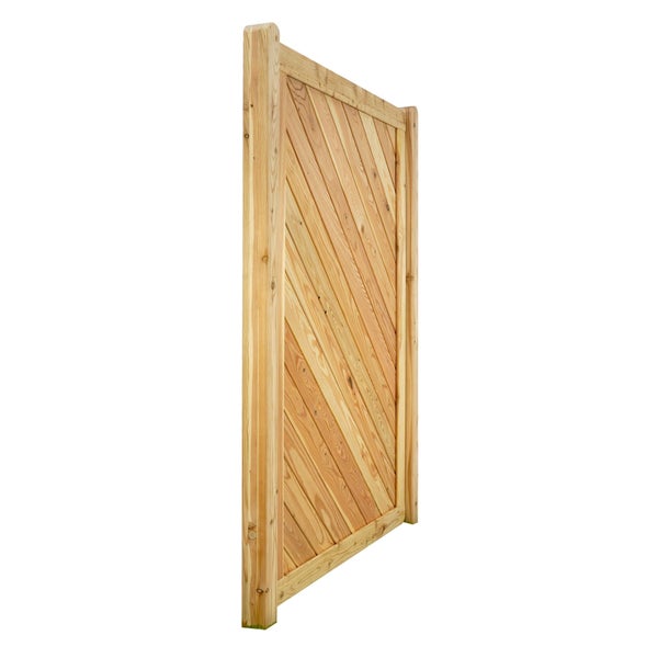 Holzzaunelement mit diagonalen Brettern für den Garten