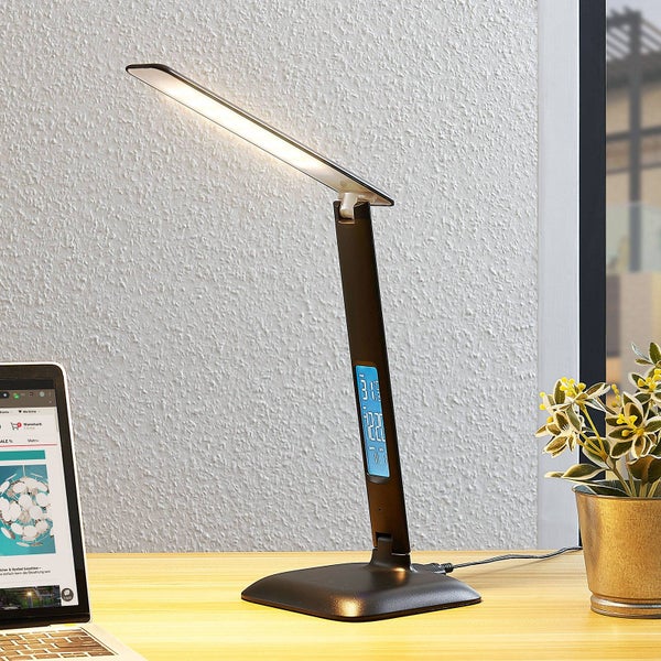 Lindby LED Tischlampe Ludmilla dimmbar (Modern) in Schwarz (1 flammig, ) - Tischleuchte Schreibtischlampe Nachttischlampe Arbeitszimmerleuchte