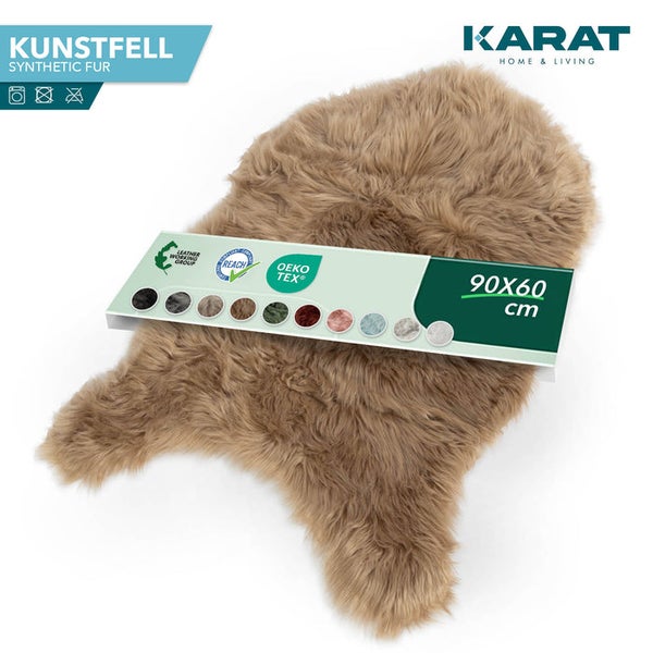 Karat Home & Living Logo, Kunstfell in Tierform, 90 mal 60 Zentimeter, Oeko-Tex zertifiziert, waschbar bei 30 Grad.