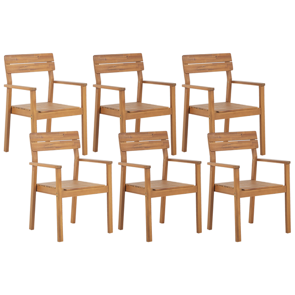 Gartenstuhl 6er Set FORNELLI Akazienholz Braun