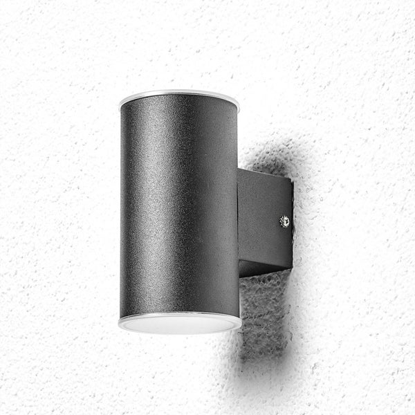 Lindby LED Wandleuchte außen Morena (spritzwassergeschützt (Modern) in Schwarz aus Edelstahl (2 flammig, ) - Außenwandleuchten Wandlampe Led Außenlampe Outdoor für Außenwand/Hauswand