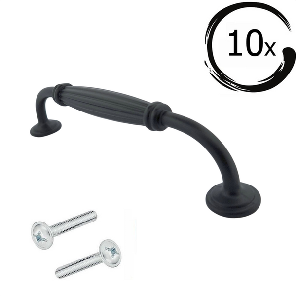 Möbelgriff Stangengriff Norfolk Lochabstand  128 mm Schwarz 10 Stück