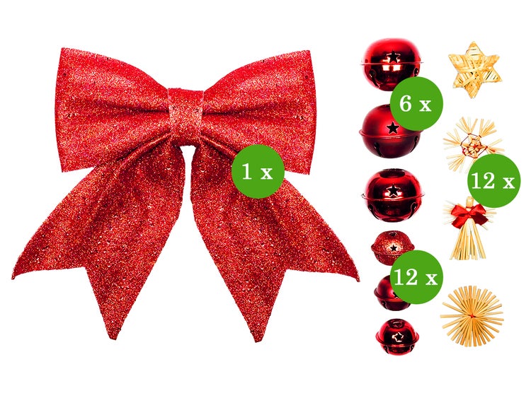 LAALU Dekorierter künstlicher Weihnachtsbaum STRAW DECORATION 60 cm mit LED-Beleuchtung IN FLOWER