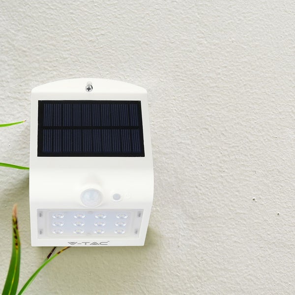 V-TAC VT-767-2-W - Weiße Solar-Wandleuchten - IP65 - 1.5W - 220 Lumen - 4000K