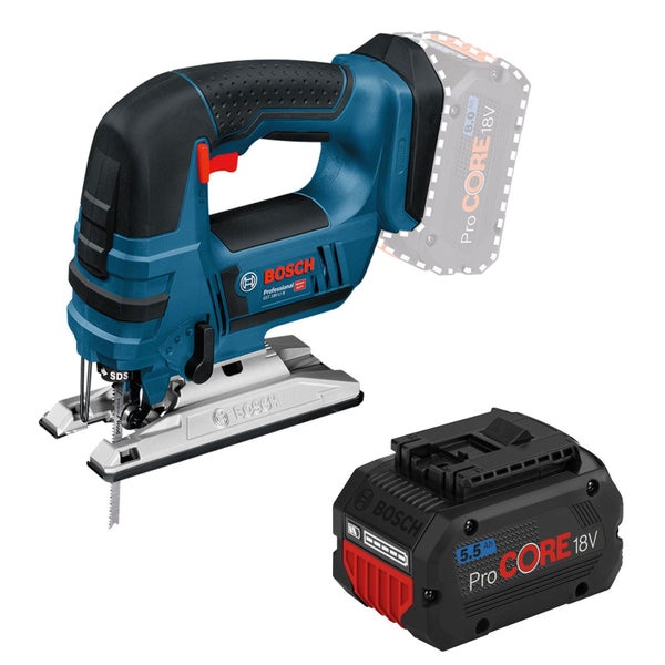 Bosch Akku-Stichsäge GST 18V-LI B / 1x 5,5 Ah ProCORE18V Akku