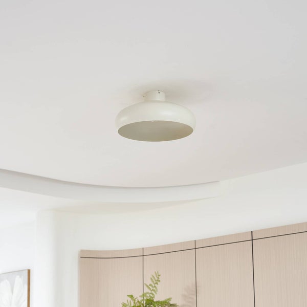 Lindby Deckenlampe Elover (Modern) in Creme aus Metall (1 flammig, E27) - Deckenleuchte Lampe Wohnzimmerleuchte