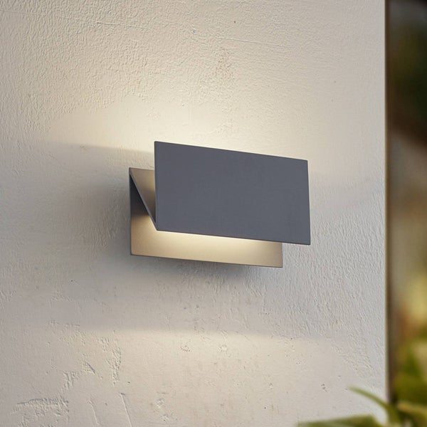 Lucande LED Wandleuchte außen Meja (spritzwassergeschützt (Modern) in Alu (2 flammig, ) - Außenwandleuchten Wandlampe Led Außenlampe Outdoor für Außenwand/Hauswand Haus Terrasse &