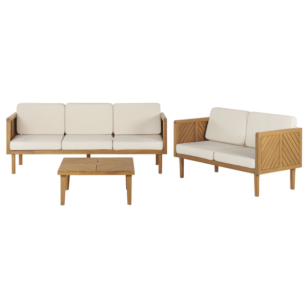 Lounge Set mit Tisch 5-Sitzer BARATTI Akazienholz Braun