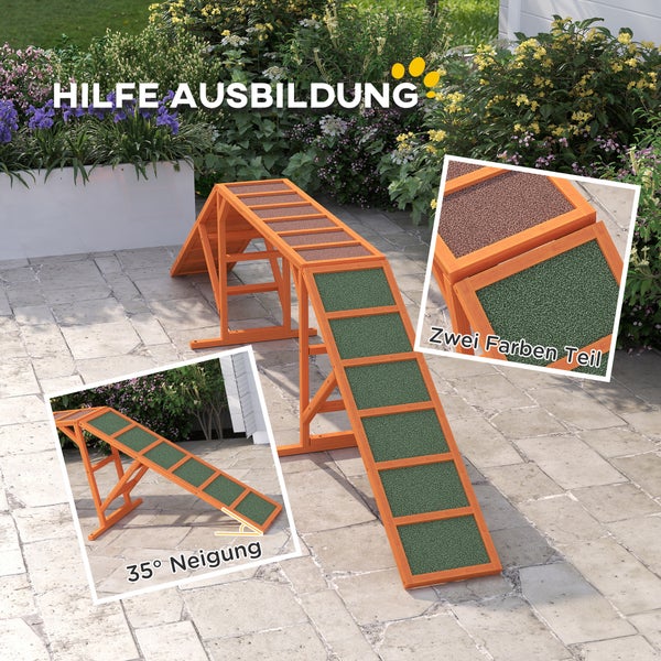 Hundetrainingsgerät mit Rampe und Tunnel für die Hundeausbildung
