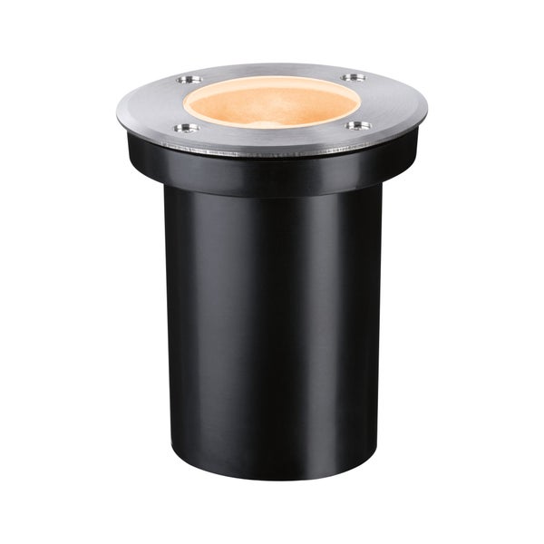 LED Bodeneinbauleuchte Goldlicht insektenfreundlich IP65 zylindrisch 110mm 2200K 4,3W 320lm 230V Edelstahl gebürstet Edelstahl, Kunststoff
