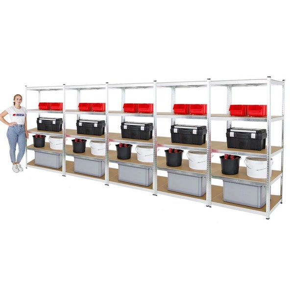 PROREGAL Mega Deal 5x Schwerlastregal Ragnar HxBxT 180 x 90 x 60 cm Fachlast 175 kg Verzinkt