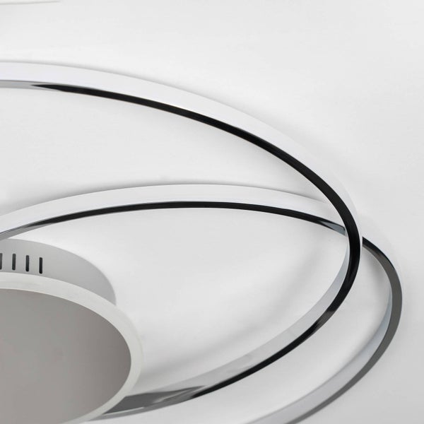 Lindby LED Deckenleuchte Dorle dimmbar (Modern) in Chrom aus Metall (2 flammig, ) - Lampe Deckenlampe Wohnzimmerleuchte