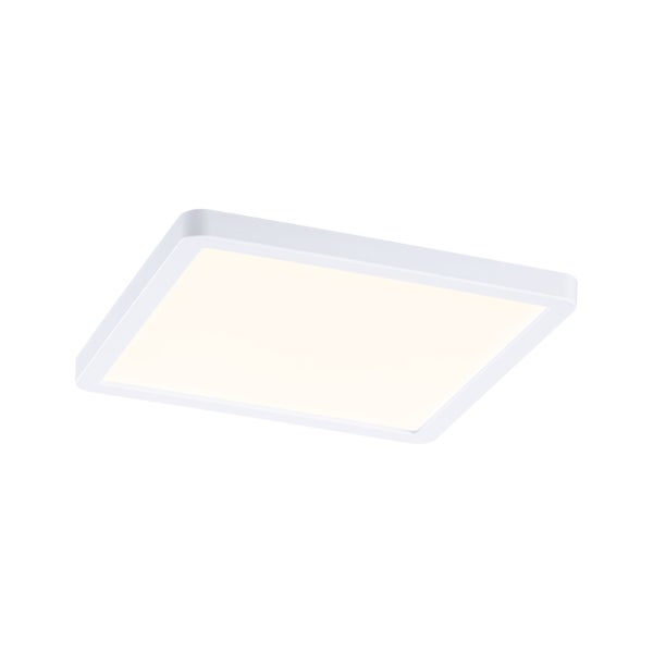 Quadratische LED Deckenleuchte in flacher Bauweise für eine moderne Innenbeleuchtung.