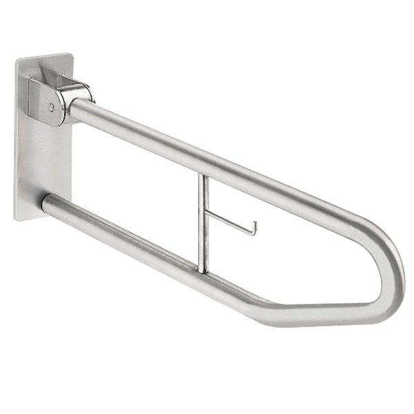 Klappbarer WC Haltegriff mit Toilettenpapierhalter aus Metall zur Wandmontage