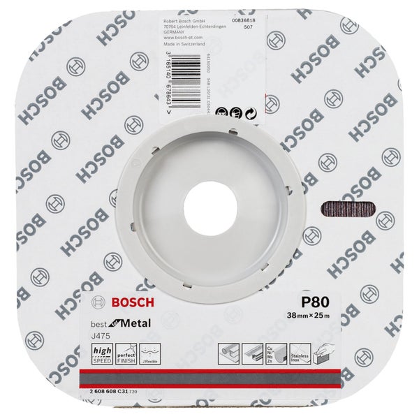 Bosch Schleifrolle P80, 38 mm x 25 m, zur Metallbearbeitung
