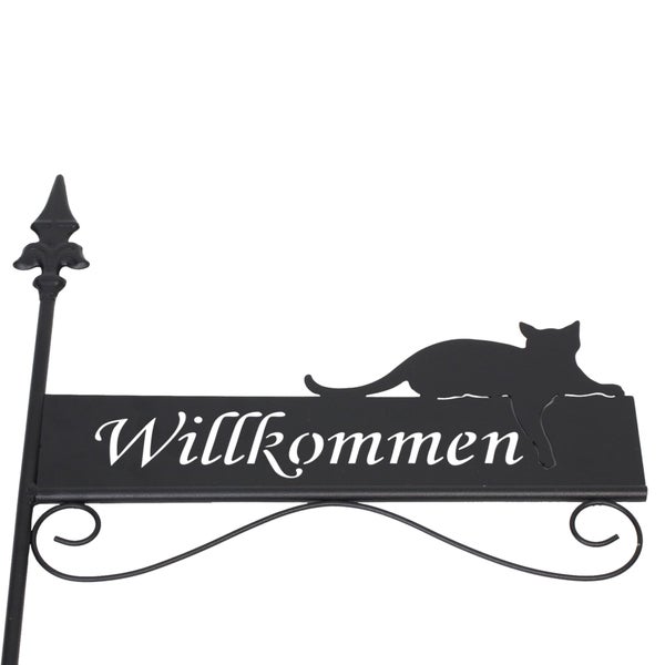 FRANK FLECHTWAREN | Metallstecker Willkommen, METALL, 39 x 1 x 119 cm